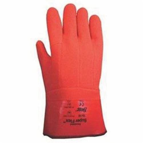 Showa Best® 75-10 Insulating Chemical-Resistant Gloves, L/SZ 10, Vinyl, Orange, Cotton Jersey Interlock Lining, 12 in L, Resists: Abrasion, Cut and Puncture, Supported Support, Gauntlet Cuff
