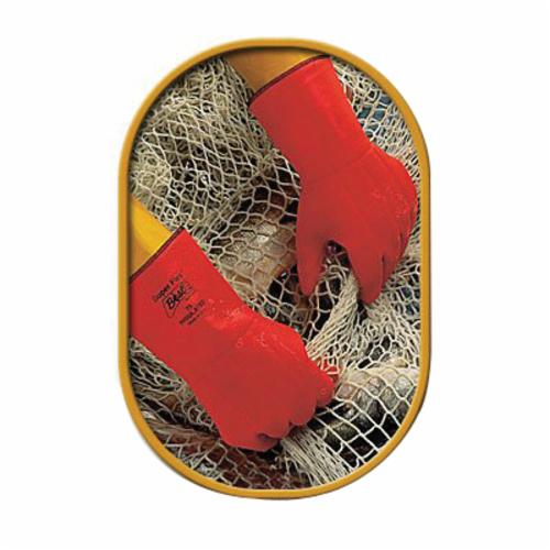 Showa Best® 76-10 Insulating Super Flex™ Insulating General Purpose Gloves, Coated, SZ 10, PVC/Vinyl Palm, Cotton, Fluorescent Orange, Reinforced Safety Cuff, PVC Coating, Resists: Abrasion, Cut, Puncture and Tear, Cotton Lining