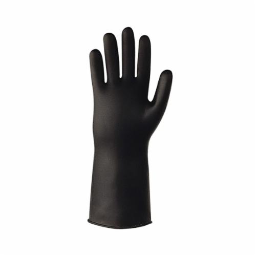 Showa Best® 878-08 Multi-Purpose Chemical-Resistant Gloves, M/SZ 8, Butyl, Black, Unlined Lining, 14 in L, Resists: Abrasion, Chemical and Oil, Unsupported Support, Rolled Cuff, 25 mil THK