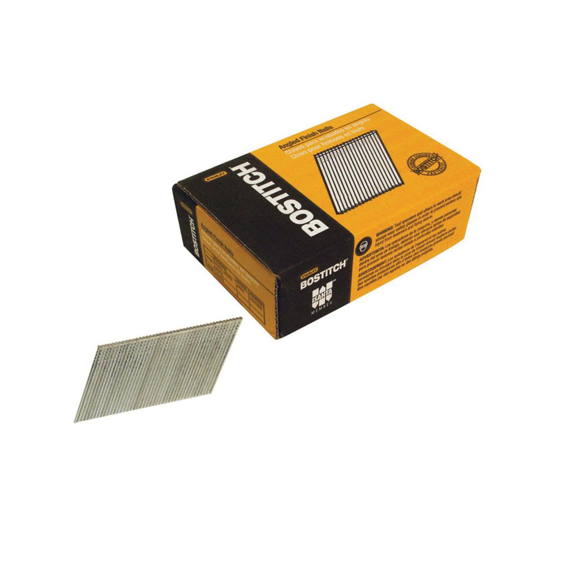 Bostitch® FN1536 FN 15 FN Style Angled Finish Nail, 2-1/4 in L, 0.072 in Dia, 15 ga, Galvanized, Steel