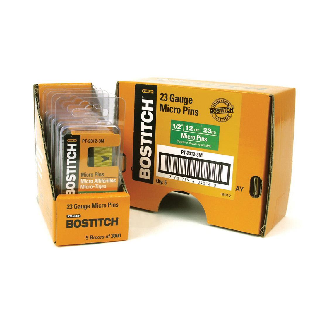 Bostitch® PT-2312-3M Pin Nail, 1/2 in L, 0.0281 in Dia, 23 ga, Coated, Steel