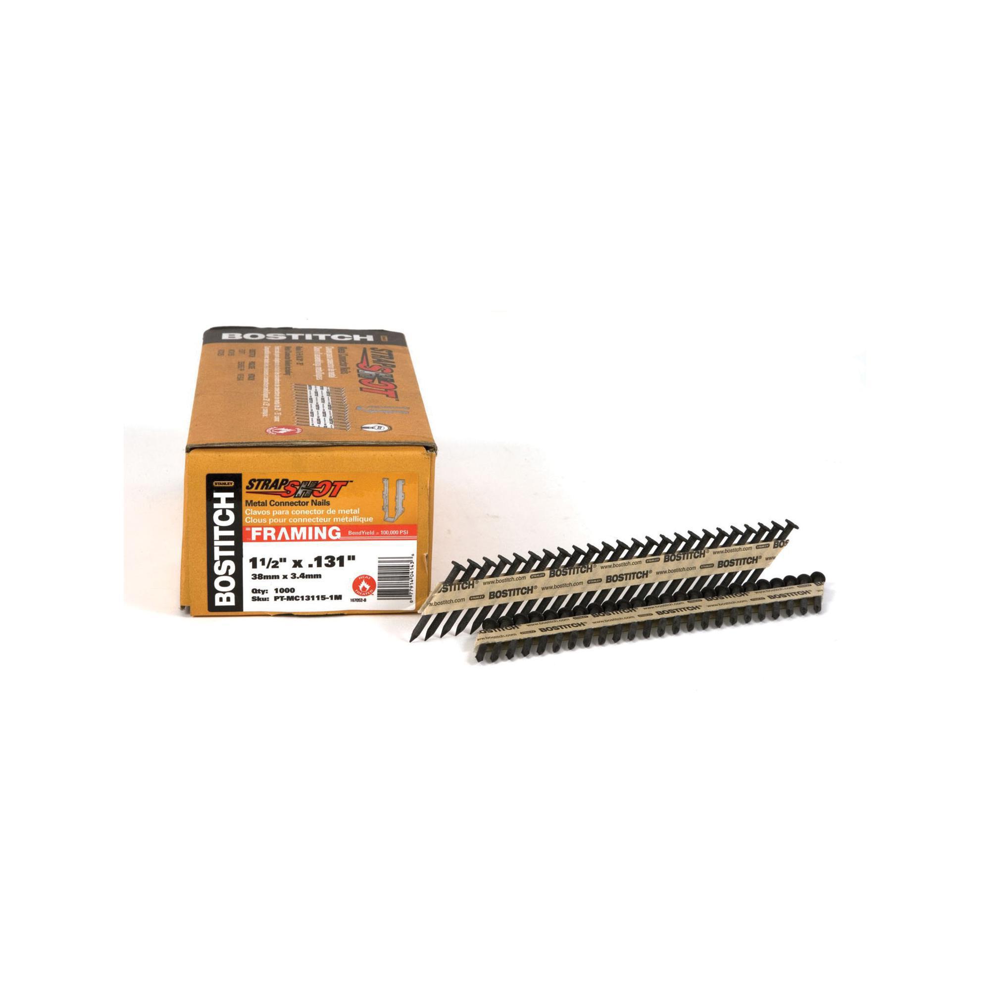 Bostitch® PT-MC13115-1M Strapshot™ PT-MC 35 deg Paper Collated Framing Nail, 1-1/2 in L, 0.131 in Dia, 16 ga, Brite Heat Treated, Steel