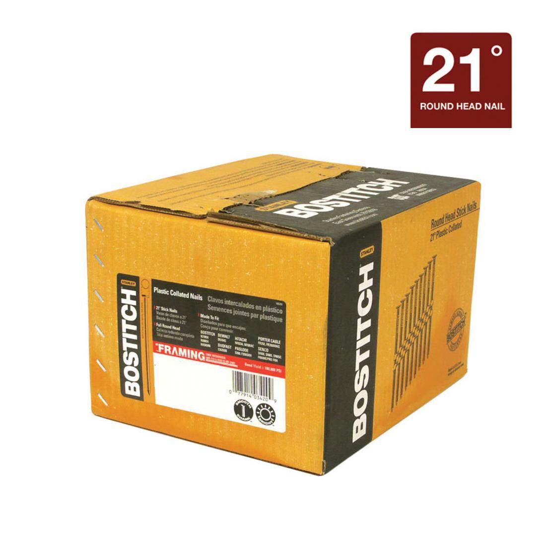 Bostitch® RH-S16D131EP RH-S 21 deg Plastic Collated Framing Nail, 3-1/2 in L, 0.131 in Dia, 11 ga, Coated, Steel