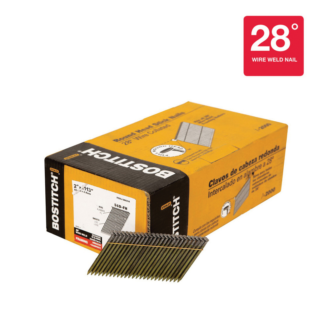 Bostitch® S38-115B S Series Framing Nail, 0.15 in Dia, 4-1/2 in L, Coated, Steel