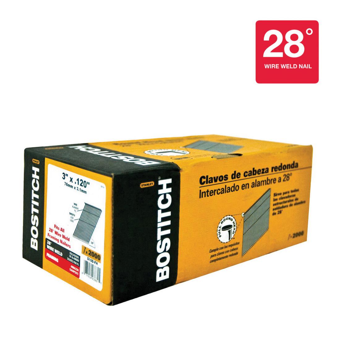 Bostitch® S42-130B S Series 21 deg Wire Collated Framing Nail, 5-1/8 in L, 0.165 in Dia, Coated, Steel