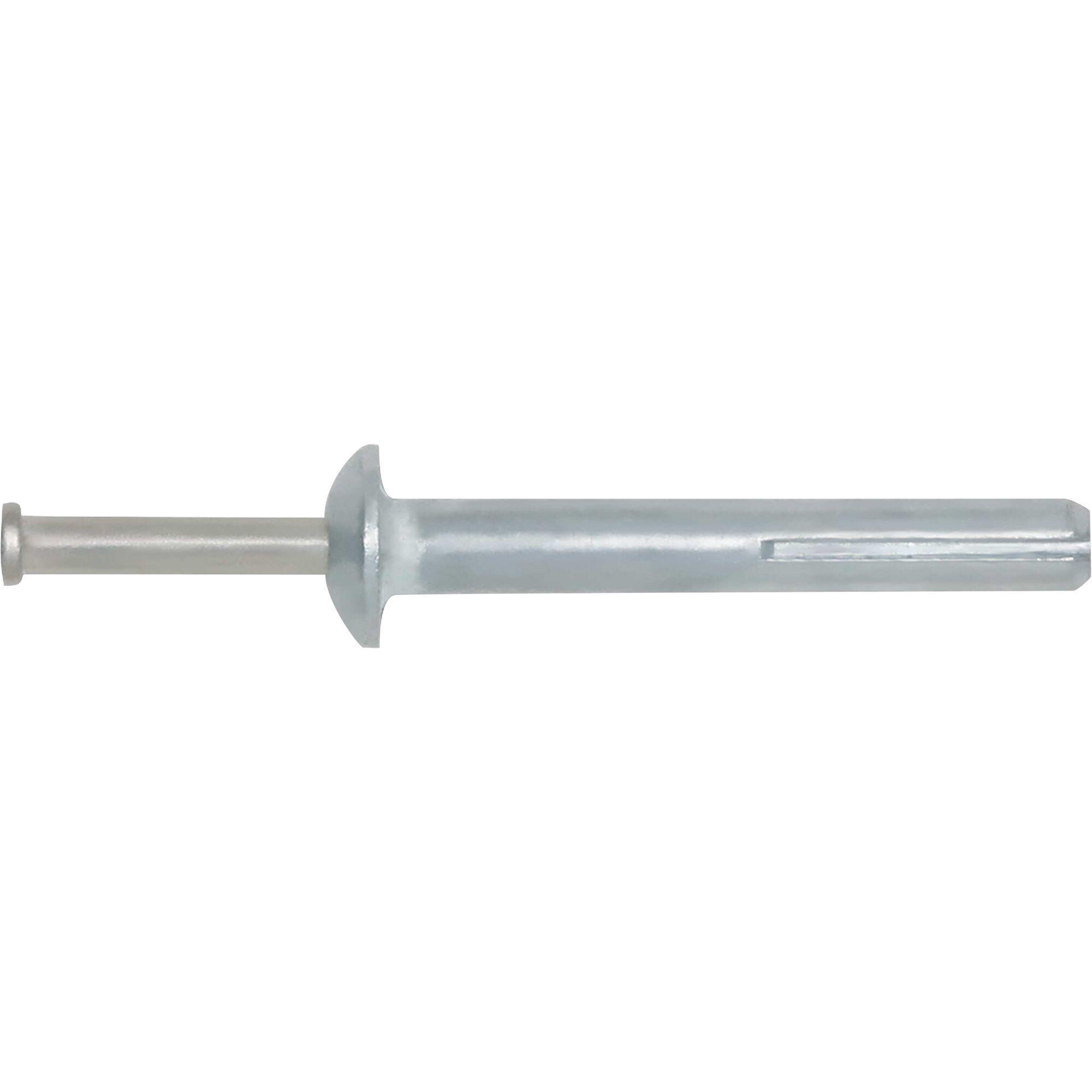 DeWALT® Zamac Nailin® 02876-PWR Nail Anchor, 1/4 in Dia, 2 in OAL, Zamac Alloy Body Shell, 304 Stainless Steel Pin, Mushroom Head