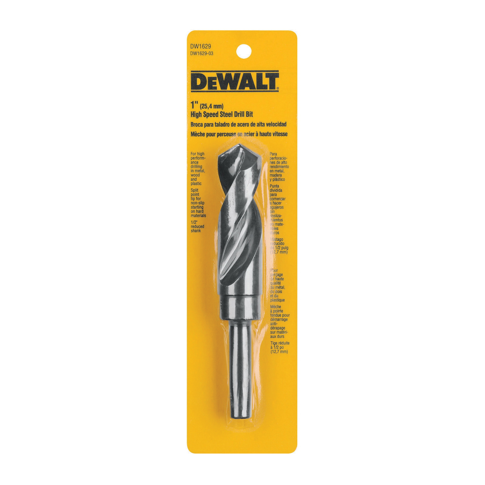 DeWALT® DW1629 Silver and Deming Drill, 1 in Drill - Decimal Inch, 1/2 in Shank, HSS
