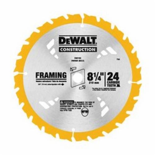 Black+Decker® DW3582 20™ Portable Round Arbor Thin Kerf Circular Saw Blade, 8-1/4 in Dia x 0.05 in THK, 5/8 in Arbor, Steel Blade, 24 Teeth