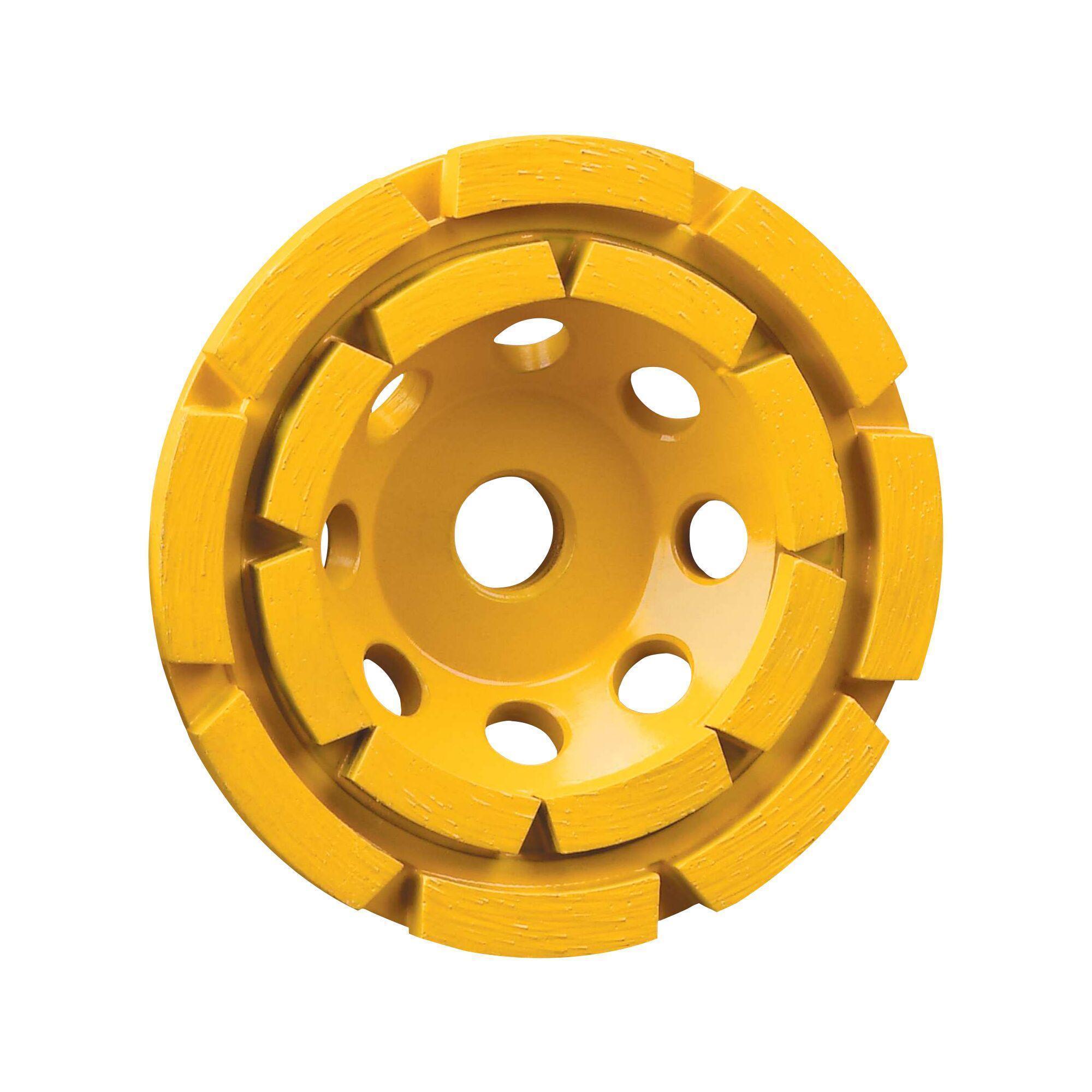 DeWALT® XP™ DW4774 Double Row General Purpose Heavy Duty Cup Wheel, 4-1/2 in Dia x 1 in THK, Diamond Abrasive