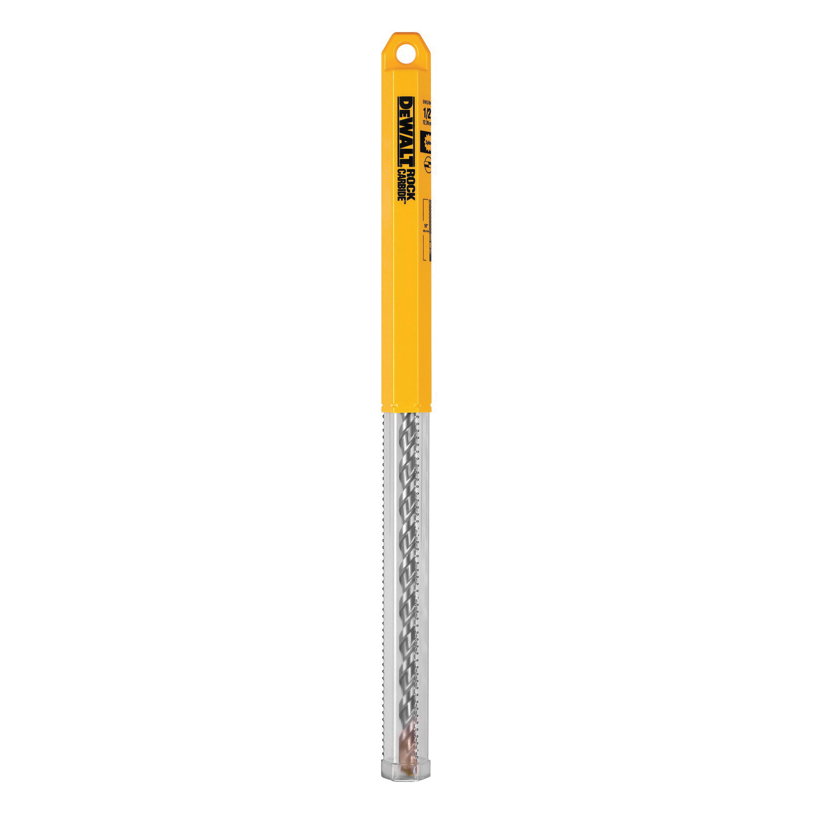 DeWALT® Guaranteed Tough® DW5704 2-Cutter Masonry Drill Bit, 1/2 in Drill Bit, 3/4 in Spline Shank, 11 in D Cutting, Carbide Cutting Edge, 16 in OAL