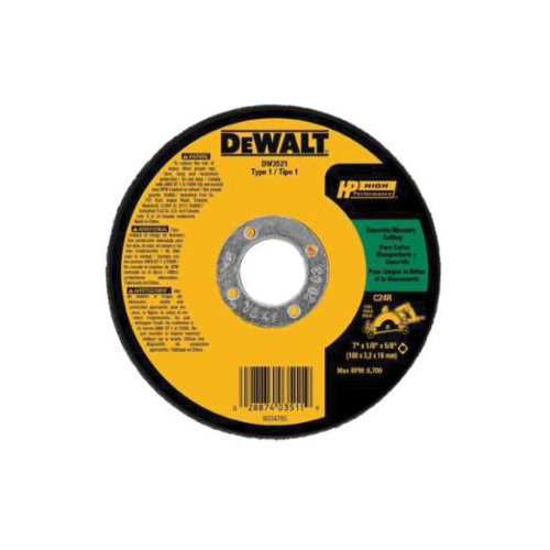 DeWALT® High Performance™ DW8466 Depressed Center Wheel, 7 in Dia x 1/4 in THK, 7/8 in Center Hole, A30S Grit, Aluminum Oxide Abrasive