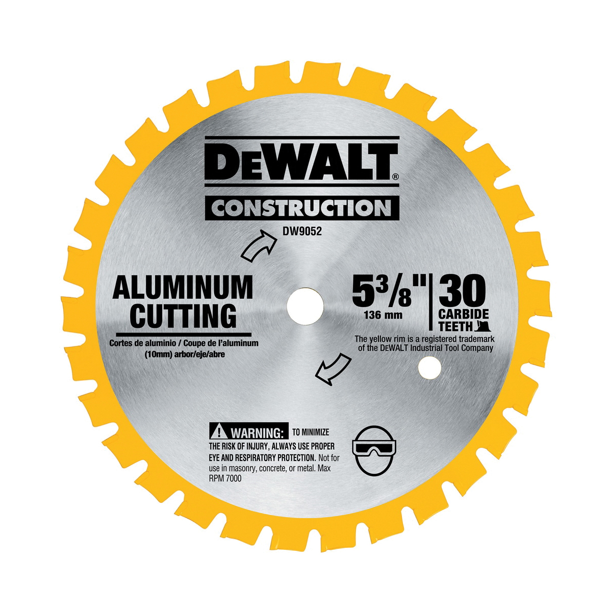 Black+Decker® DW9052 Cordless Circular Saw Blade, 5-3/8 in Dia x 0.039 in THK, 10 mm Arbor, Carbide Blade, 30 Teeth
