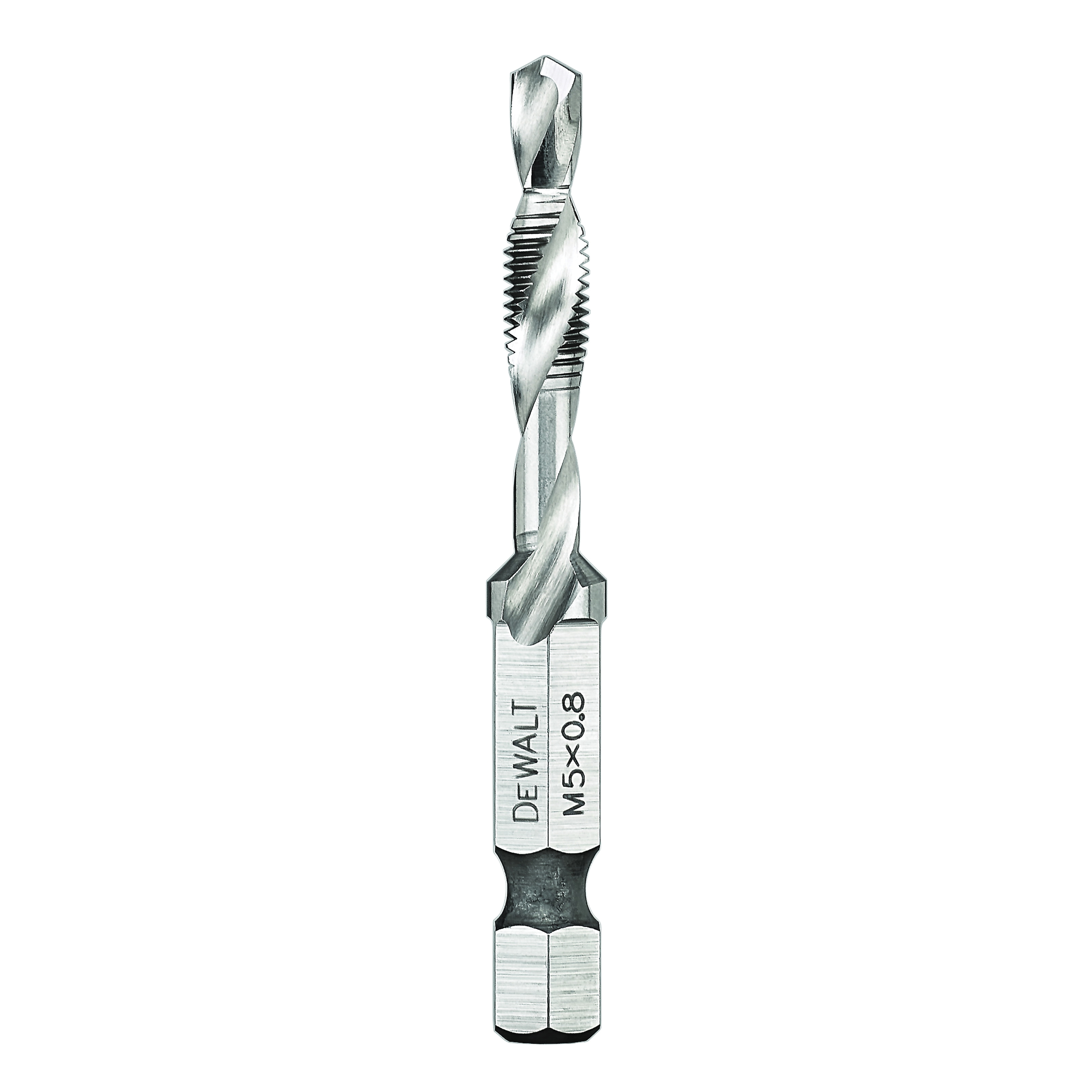DeWALT® Impact Ready® DWADTQTR5MM8 Tap and Drill Bit, 2B Class of Fit, 1-1/4 in L Drill, M5x0.8 Thread