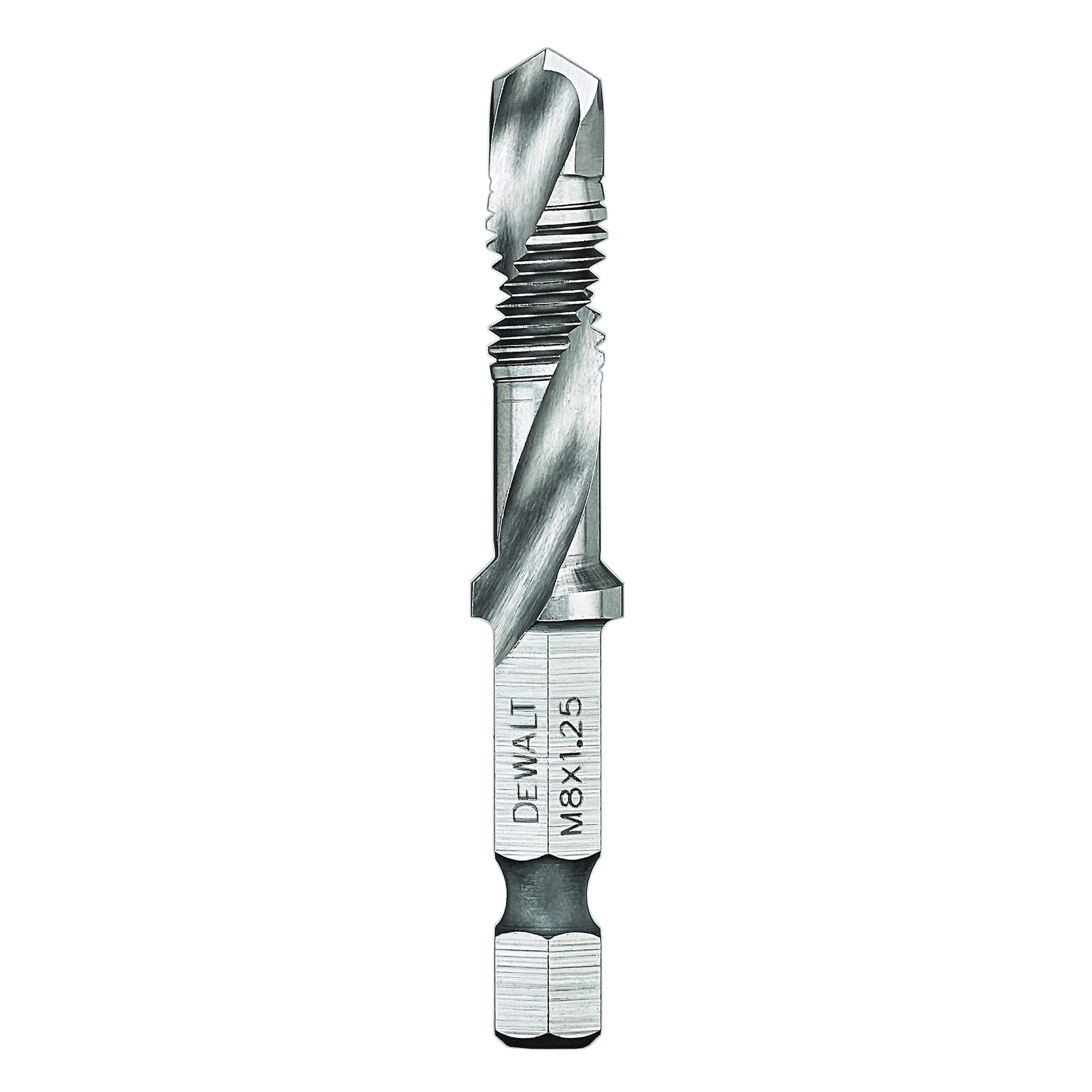 DeWALT® Impact Ready® DWADTQTR8MM125 Tap and Drill Bit, 2B Class of Fit, 1-1/4 in L Drill, M8x1.25 Thread