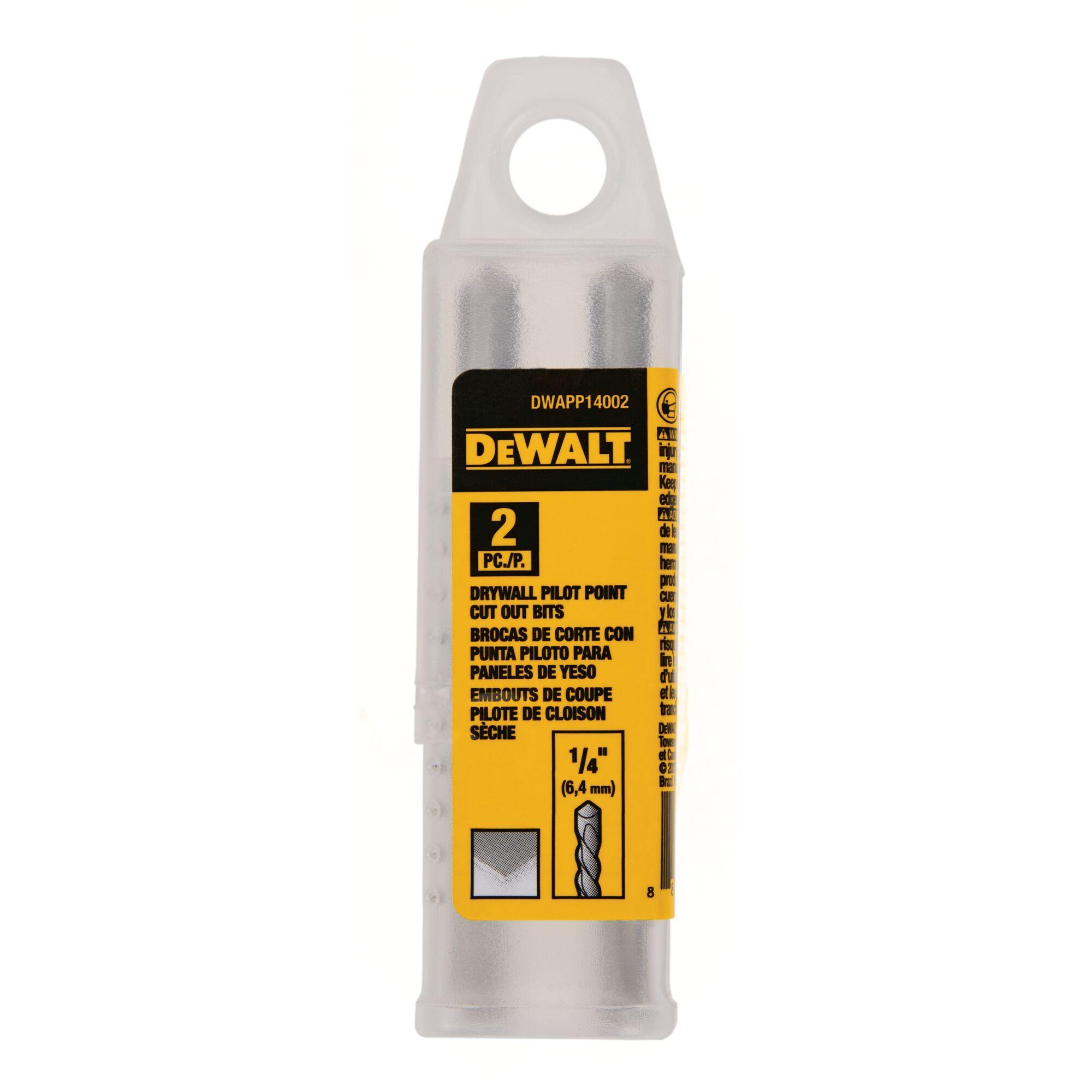 DeWALT® DWAPP14002 Drywall Router Cut-Out Bit, 1/4 in Drill - Fraction, 1.69 in L Flute, 2 Flutes, HSS