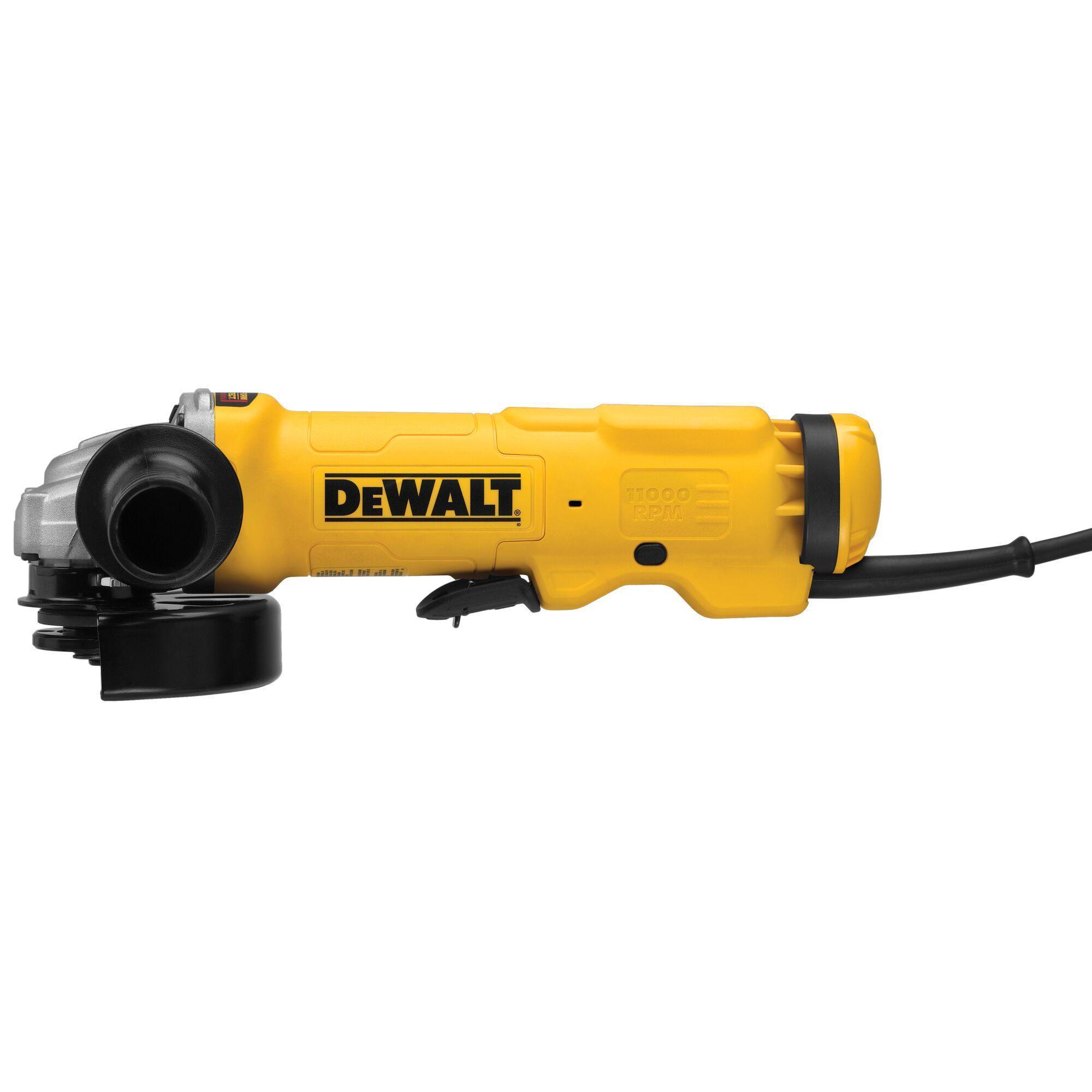 DeWALT® DWE43114 High Performance Electric Angle Grinder, 4-1/2 to 5 in Dia Wheel, 5/8-11 Arbor/Shank, 120 VAC, Yes, Paddle Switch