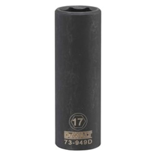 DeWALT® DWMT73949OSP Deep Length Socket, 1/2 in, 17 mm, 6 Points