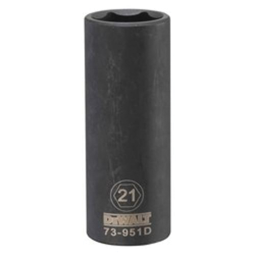 DeWALT® DWMT73951OSP Deep Length Socket, 1/2 in, 21 mm, 6 Points