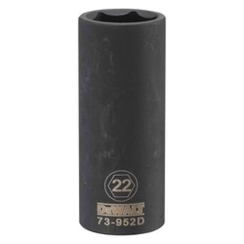 DeWALT® DWMT73952OSP Deep Length Socket, 1/2 in, 22 mm, 6 Points