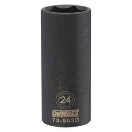 DeWALT® DWMT73953OSP Deep Length Socket, 1/2 in, 24 mm, 6 Points