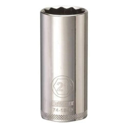 DeWALT® DWMT74189OSP Deep Length Socket, 3/8 in, 21 mm, 12 Points