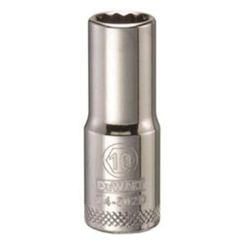 DeWALT® DWMT74502OSP Deep Length Socket, 3/8 in, 10 mm, 12 Points