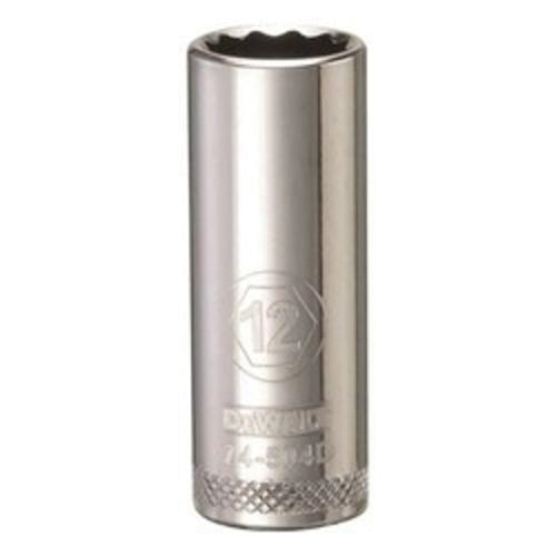 DeWALT® DWMT74504OSP Deep Length Socket, 3/8 in, 12 mm, 12 Points