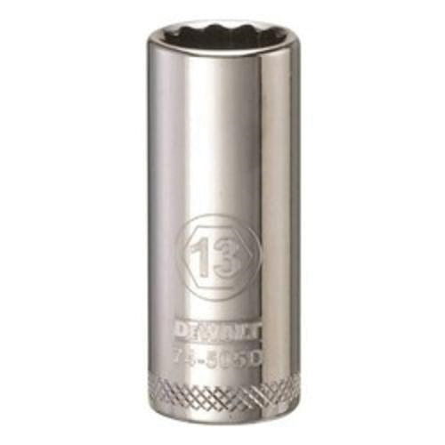DeWALT® DWMT74505OSP Deep Length Socket, 3/8 in, 13 mm, 12 Points