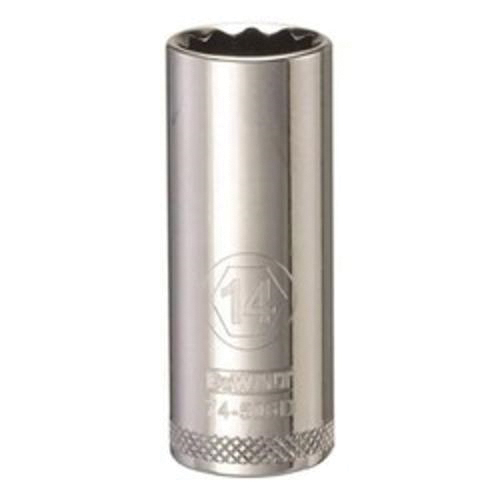 DeWALT® DWMT74506OSP Deep Length Socket, 3/8 in, 14 mm, 12 Points