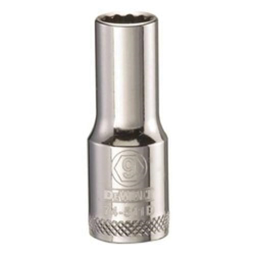 DeWALT® DWMT74511OSP Deep Length Socket, 3/8 in, 9 mm, 12 Points