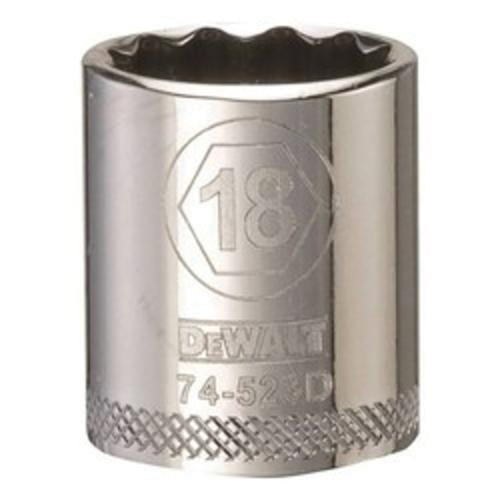 DeWALT® DWMT74523OSP Socket, 3/8 in, 18 mm, 12 Points