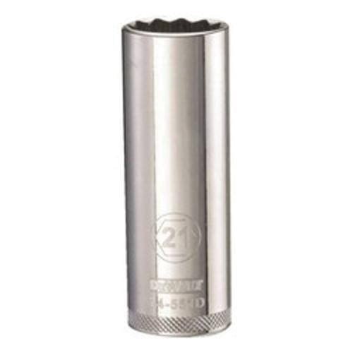 DeWALT® DWMT74551OSP Deep Length Socket, 1/2 in, 21 mm, 12 Points