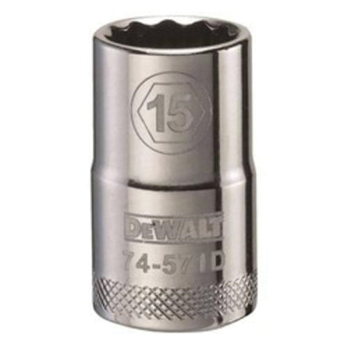 DeWALT® DWMT74571OSP Socket, 1/2 in Hex Drive, 15 mm, 12 Points