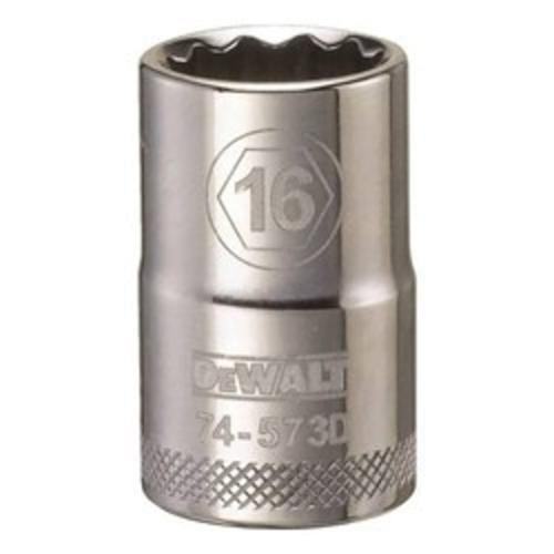 DeWALT® DWMT74573OSP Socket, 1/2 in Hex Drive, 16 mm, 12 Points