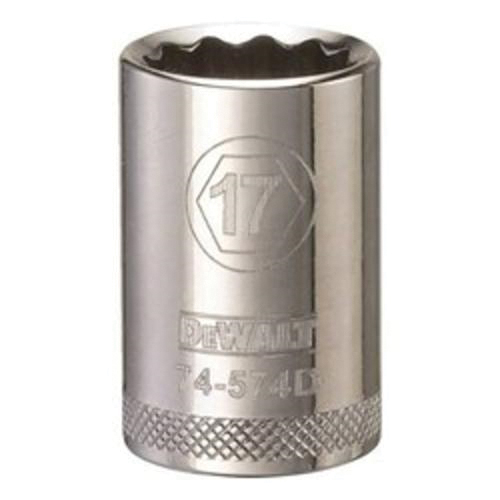 DeWALT® DWMT74574OSP Socket, 1/2 in Hex Drive, 17 mm, 12 Points
