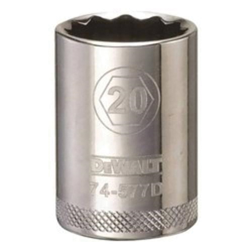DeWALT® DWMT74577OSP Socket, 1/2 in Hex Drive, 20 mm, 12 Points