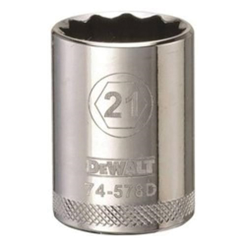 DeWALT® DWMT74578OSP Socket, 1/2 in Hex Drive, 21 mm, 12 Points