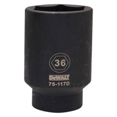 DeWALT® DWMT75117OSP Deep Length Socket, 1/2 in, 36 mm, 6 Points