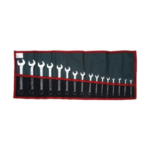 Facom® FM-39.JE16T 39 Series Short Length Shank Combination Wrench Set, 16 Pieces, 3.2 to 17 mm, Satin