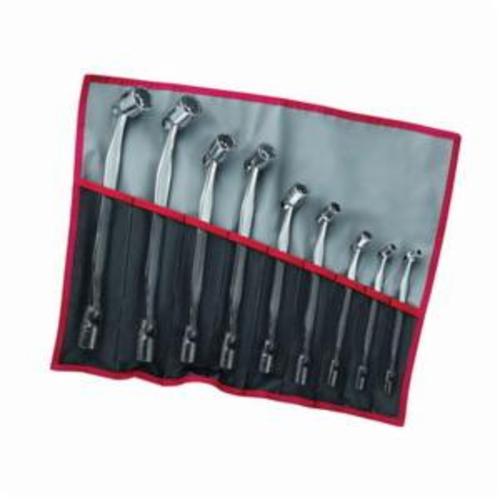 Facom® FM-66A.JE9T Double End Wrench Set, 9 Pieces, 6 x 7 to 21 x 23 mm, Satin Chrome Plated