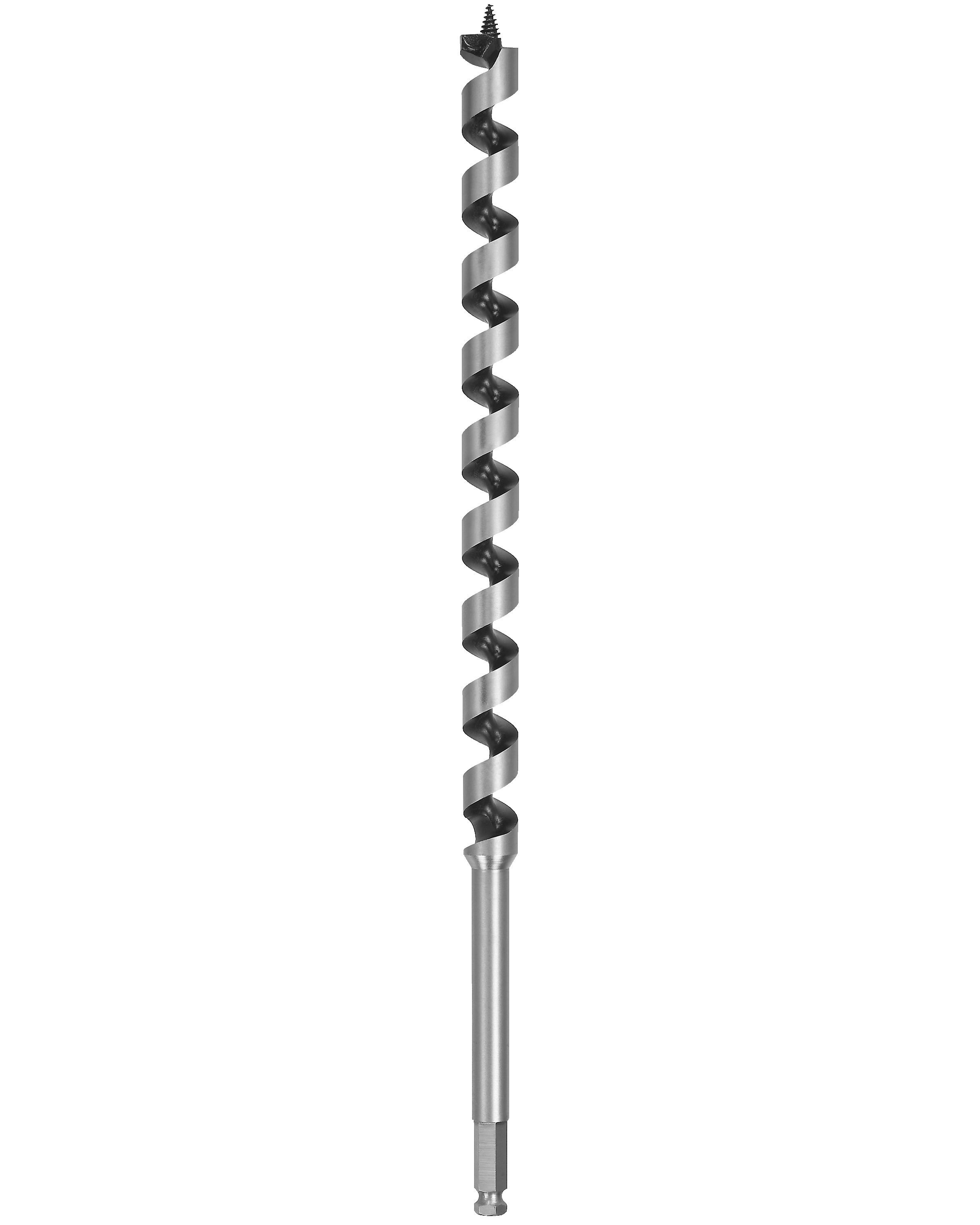 DeWALT® DW1685 Long Power Ship Auger Bit, 7/8 in Dia, 17 in OAL, 12 in L Hollow Center Flute, 7/16 in Shank