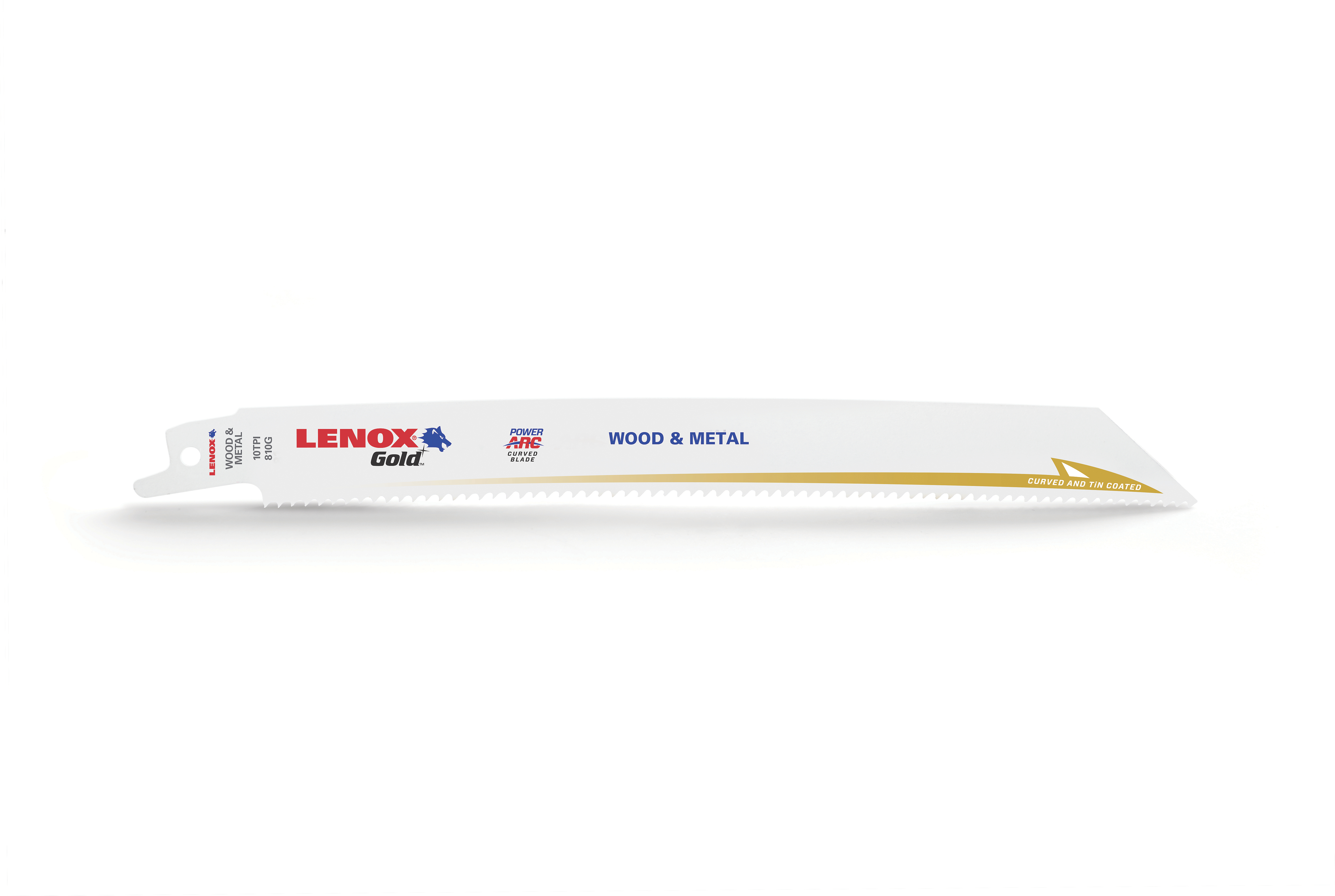 Lenox® Gold® 21065810GR Reciprocating Saw Blade, 8 in L x 3/4 in W, 10 TPI, Bi-Metal Body
