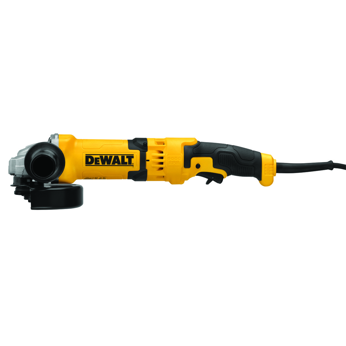 DeWALT® Guaranteed Tough® DWE43116 High Performance Angle Grinder, 4-1/2 to 6 in Dia Wheel, 5/8-11 UNC Arbor/Shank, 120 VAC, Black/Yellow, Trigger Switch