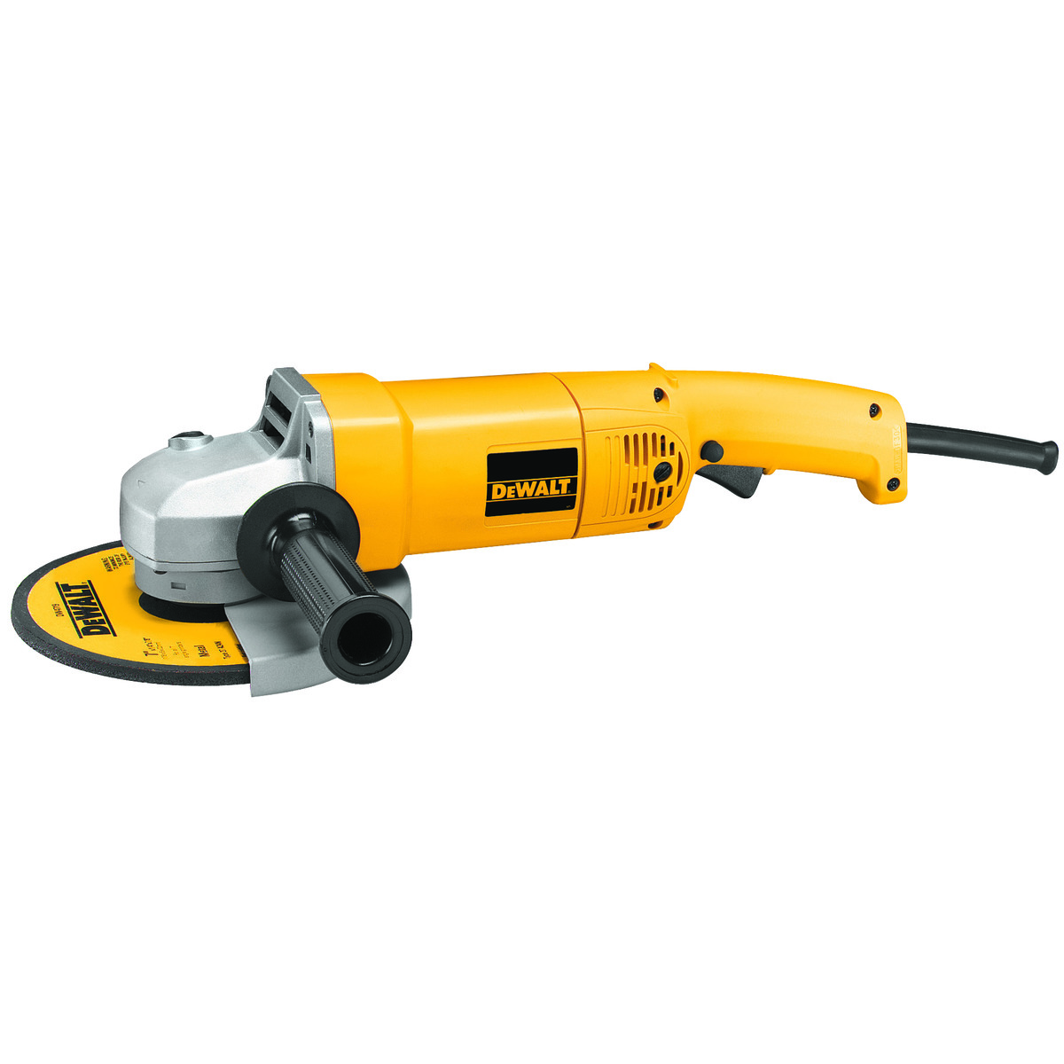 DeWALT® DW840 Heavy Duty Medium Angle Grinder, 7 in Dia Wheel, 5/8-11 Arbor/Shank, 120 VAC, Yellow, Trigger Switch