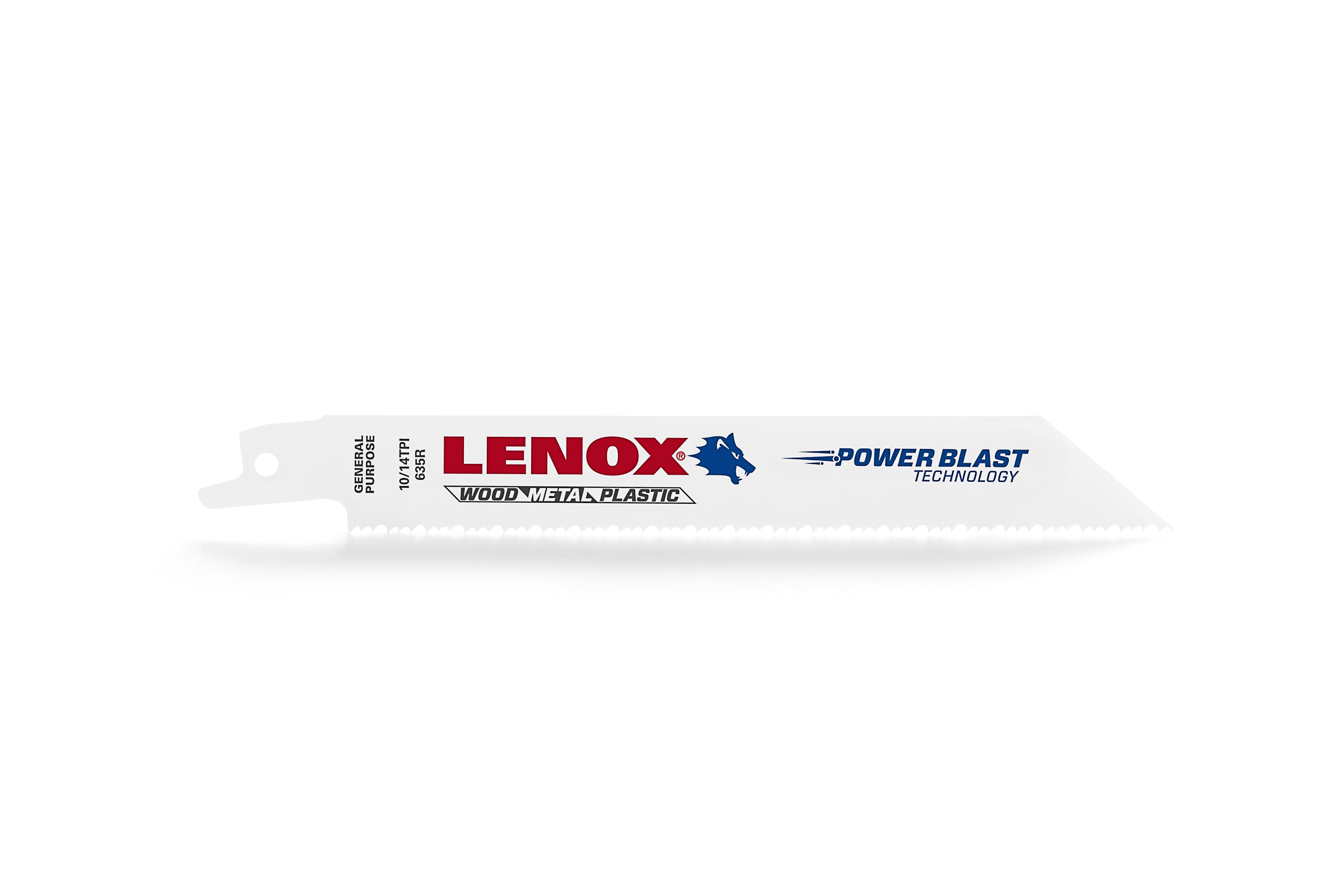 Lenox® 12129635R General Purpose Shatter-Resistant Reciprocating Saw Blade, 6 in L x 3/4 in W, 10/14 TPI, Steel Body, Universal/Toothed Edge Tang