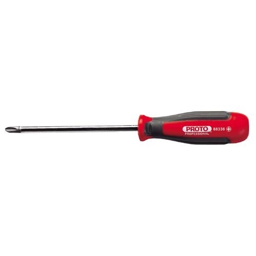 Proto® Super Proto® J88336 Standard Screwdriver, #3 Phillips® Point, Alloy Steel Shank, 10-5/16 in OAL, Plastic Handle, Polished Chrome, ASME B107.30