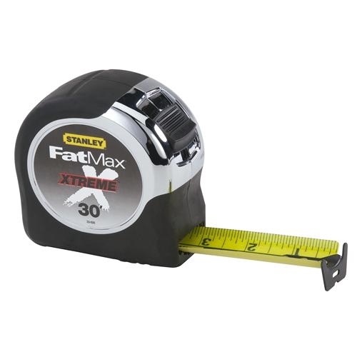 Stanley® FatMax® Xtreme® 33-895 Tape Rule With BladeArmor, 30 ft L x 1-1/4 in W Blade, Mylar® Polyester Film Blade, Imperial Measuring System