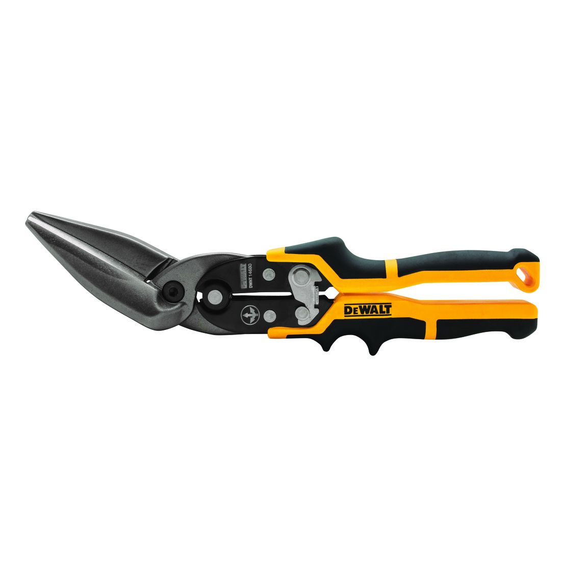 DeWALT® DWHT14680 Aviation Snip, 18 ga Cutting, 3 in L of Cut, Offset Long/ Straight Snip, Forged Chrome Vanadium Steel Blade
