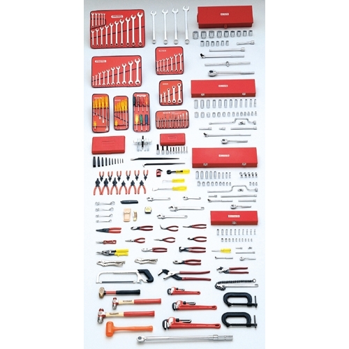 Proto® Ergonomics™ J99712 Intermediate SAE Master Tool Set, J453441-8RD Rolling Cabinet Tool Storage, 1/4 in, 3/8 in, 1/2 in, 3/4 in Drive, 272 Pieces