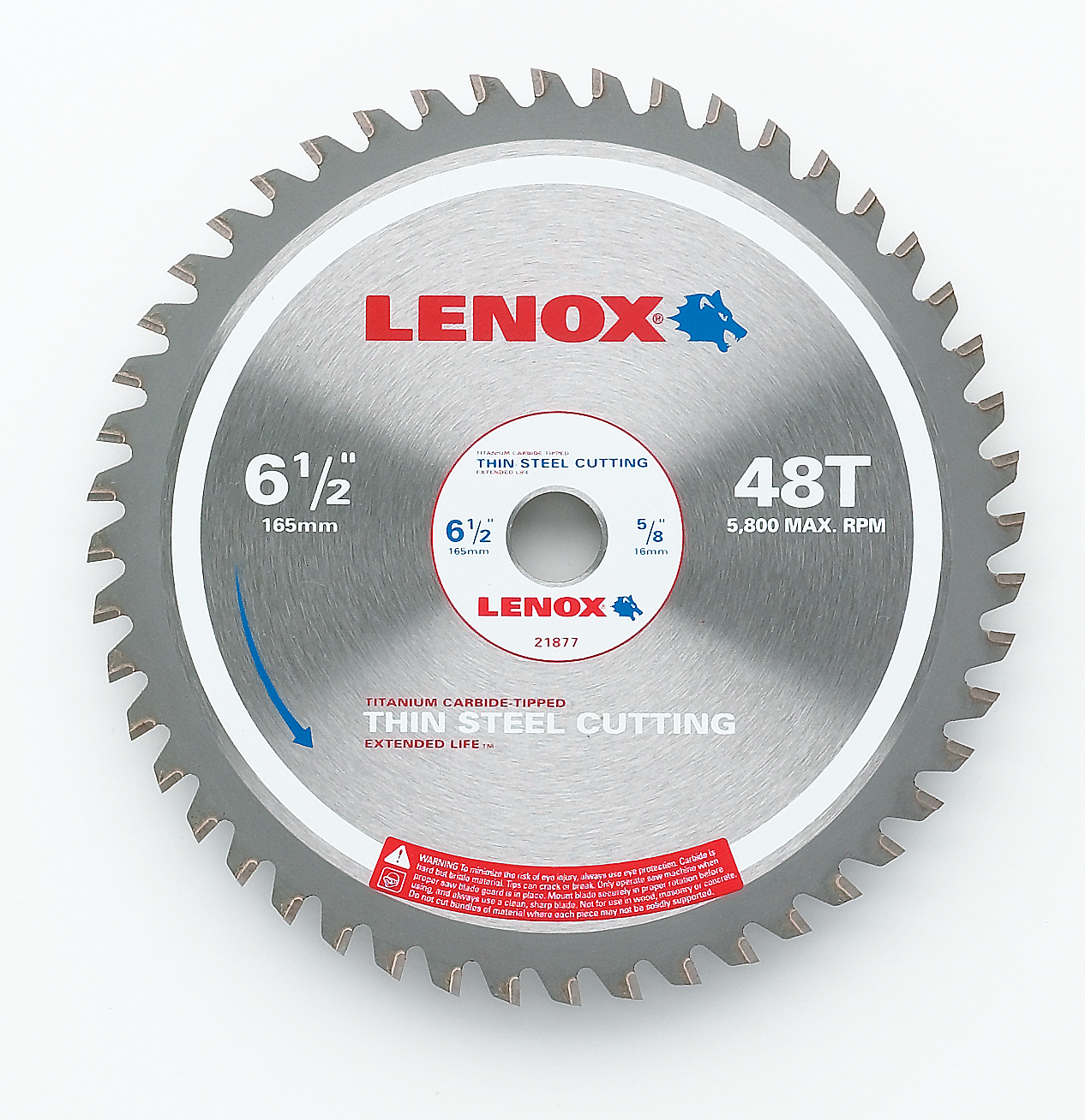 Lenox® 21877TS612048CT Circular Saw Blade, 6-1/2 in Dia, Steel Blade, 48 Teeth